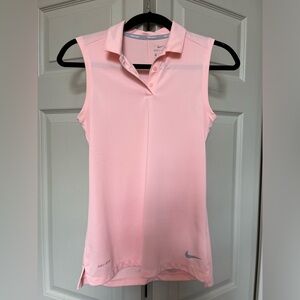 New NIKE Women’s Sleeveless Golf Polo Dri-Fit Pink XS